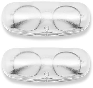 ZARSIO 2 Pieces Hard Shell Glasses Cases Plastic Frosted Translucent Eyeglasses Case with Magnetic Closure (Whitex2)
