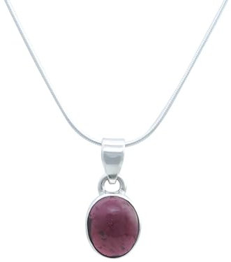 echt Silberkette mit Granat roter Edelstein Damen Kettenanhänger 925 Sterlingsilber Halskette Geschenk (AK3-172-02-45)