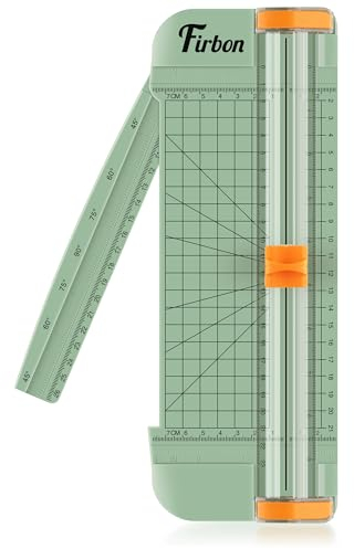 Firbon A5 Taglia Carte per Ufficio Professionale, Plastificatrice Taglierina, Taglierina Titanio Scrapbooking con Sicura Automatica(Morandi)