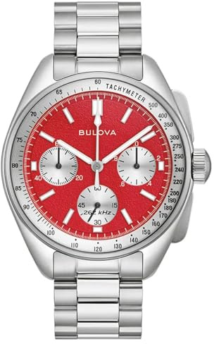 Bulova Lunar Pilot Blood Moon 43.5mm 96A316, steel, Bracelet
