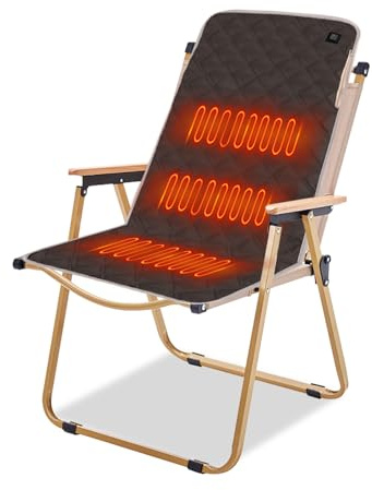 Les-Theresa Heated Seat Cushion Cover USB, Heating Pad Electric Seat 3 Temperature Levels Chair Heat Pad, Heated Cushion Rechargeable Heated Seat Pad for Office Chair, Camping, Home (Brown)