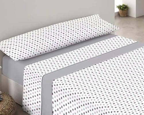 DECODEKO Juego de Sábanas Pirineo Termica 3 Piezas - Sábanas de Otoño/Invierno Tejido Polar, Bajera 150x190cm, Encimera de 230x260cm y una Funda Almohada 45x170cm(Gris, Cama 150)