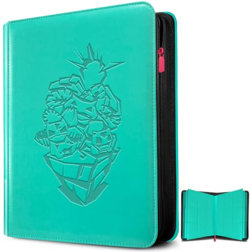 Douper 9 Pocket Card Binder for Pokemon, 360 Cards, Label Slot, Green
