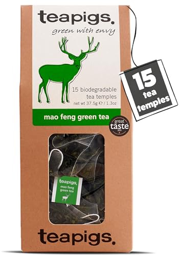 teapigs Mao Feng Green Tea - Green Tea Bags with Pure Mao Feng - Delicate and Natural Blend - 15 Temples