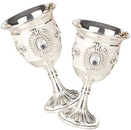 TOPBATHY 2piezas Copa De Vino Blanco De Aleación Copa De Estilo Lujoso Hogar Cáliz De Vino Vintage Decorativo