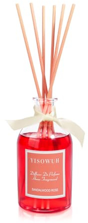 YISOWUH Reed Diffusore -Sandalo Rose - 250ml olio essenziale Reed Set con 8 bastoncini, fragranza di lunga durata per la casa, bagno, camera da letto, arredamento