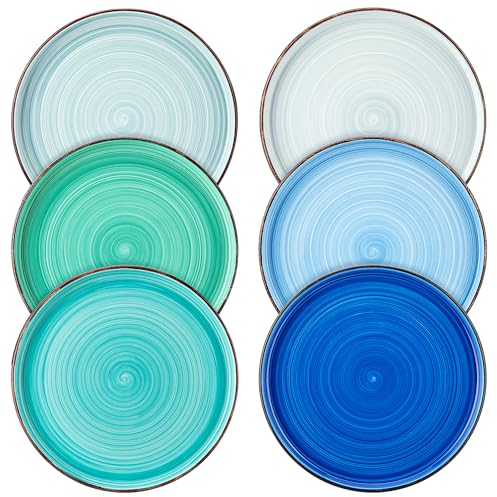 vancasso Kuchenteller Steinzeug, BONITA 6-teiliges Flachteller, Pastateller Dessertteller Set