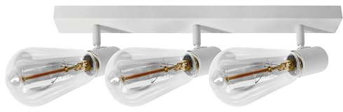 Miratic Spots Deckenleuchte Deckenlampe Weiß E27 IP20 Stilvolle Deckenspots für Innenbeleuchtung in Wohnzimmer Küche und Schlafzimmer (Glühbirne fehlt) (3x60W)