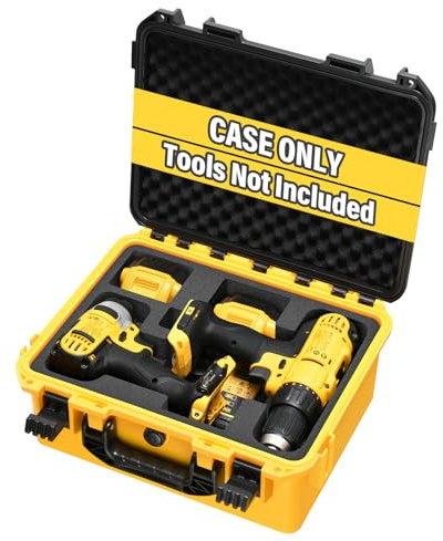 LOTOCASE Hartschalenkoffer für Dewalt 20 V Max Akku-Bohrschrauber Set, stoßfest und wasserdicht, Werkzeug-Organizer-Tasche für Dewalt Akku-Bohrschrauber (nur Gehäuse)