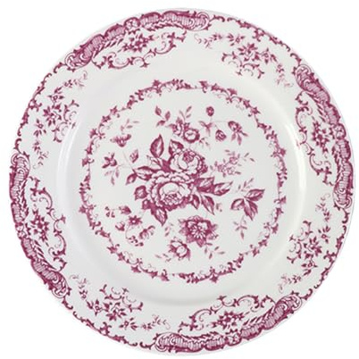 Kreativa Tallrikar, Keramiska Mattallrikar Med Distinkta Mönster, Platta Tallrikar, Bröllopsbanketter För Hemmabruk, Pastatallrikar Med Stek, Reptålig(Size:20 * 1.5CM,Color:Röd)