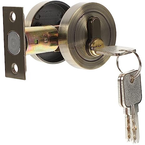 Vaguelly Single Cylinder Deadbolt Lock Front Door Security Zinc Alloy Bedroom Door Lock in Antique Bronze