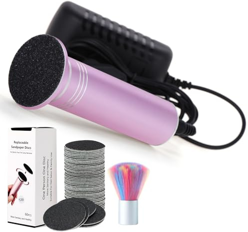 Râpe Pieds Electrique Professionnel Rapeuse Pieds Electrique Puissante Anti-Callosités Ponceuse Pieds Pédicure Lime Pieds, Plusieurs Vitesses Réglables (02Rose)