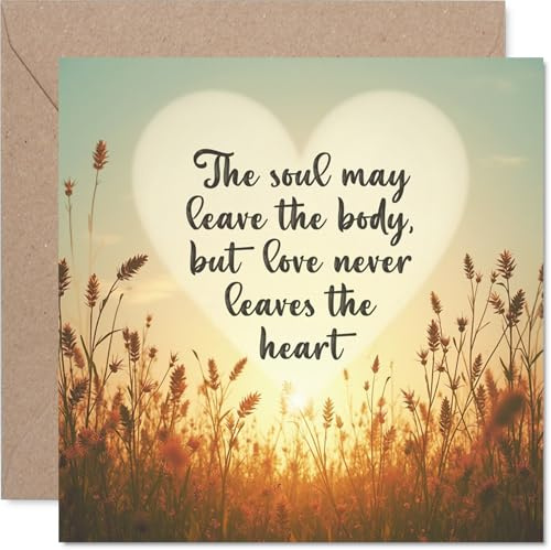 Christianity Sympathy Card, Love Never Leaves The Heart | Christian Condolences Card, Mourning Bereavement Cards for Adults, Sorry For Your Loss Thinking of You, 145mm Greeting Cards
