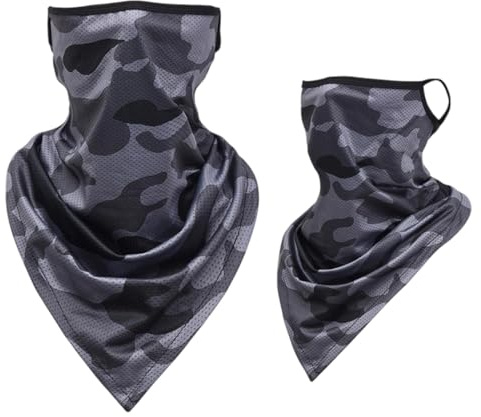 OUDQFCJ 2 Pièces Tour de Cou Multifonctionnel Masque Élastique Cache-Cou Homme/Femme Protection Solaire Balaclava Écharpe Tube Respirante (pour Yoga, Course, Randonnée)