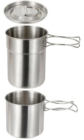 Matériel de Cuisine Camping - Ensemble de Cuisine Camping en Acier Inoxydable,Équipement De Cuisson Léger Et Portable pour Randonnée Pêche Et Pique-Nique
