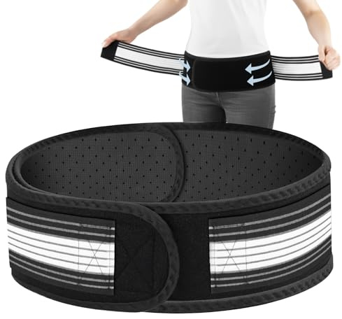 HRYYDS Cintura ortopedica ISG & bacino – Cintura addominale regolabile con design antiscivolo e materiale sottile e flessibile, supporto discreto nella vita quotidiana nella zona dei fianchi e lombare