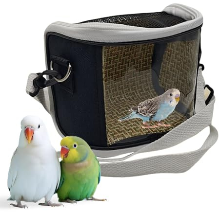 Bird Travel Carrier - Lovebirds Outdoor Carrying Cage, Lightweight Parrot Transport Box with Sturdy Handle and Ventilated Mesh, Ideal for Macaw Conure Budgies Pet Parents Traveling Vet Visit Moving Ho