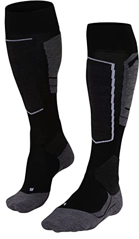 FALKE Sk4 Advanced W Kh Lana Filo Funzionale Caldi Sottili, Calzini da sci Donna, Nero Black-Mix 3010-O, 41-42