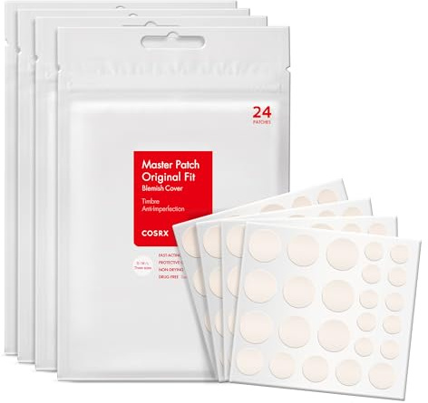 COSRX Acne Pimple Patch (96) Absorbing Hydrocolloid Original 3 Size Patches for Blemishes and Zits Cover, Spot Stickers for Face and Body, Not Tested on Animals