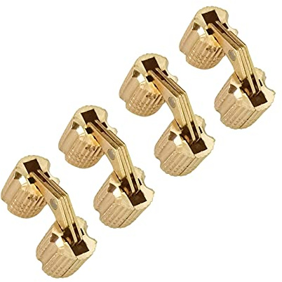 Jadeshay Cerniera Cilindrica,4 Pezzi 8 mm Cerniera Invisibile in Ottone Cerniera a Nascoste con 8 Pezzi Viti per Mobili Armadio per Porte Scatola di Gioielli Fatti a Mano DIY