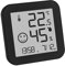 TFA Dostmann Digitales Thermo-Hygrometer Black & White, 30.5054.01, E-Ink Display, Innentemperatur, Luftfeuchtigkeit, Max Min Werte, Uhrzeit und Datum, schwarz
