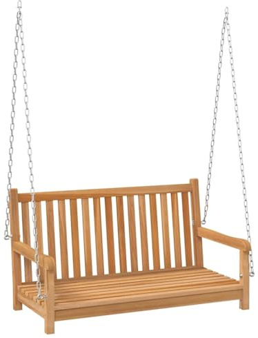 vidaXL Gungbänk massivt teakträ 114 cm x 59 cm x 64 cm