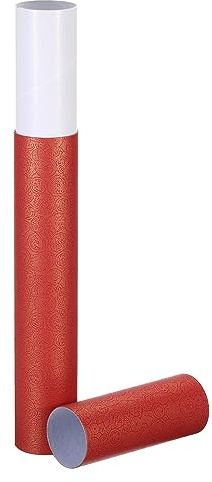 PATIKIL 2 Inch x 17 Inch Poster Tube, 1Pcs Photo Storage Tube Portable Shipping Mailing Tubes Calligraphy Painting Tubes Round Carrying Case for Storing Paper Art Map Documents, Red