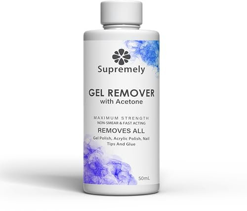 Supremely Salon-Grade Gel Polish Remover Acetone, Professional Solution UV LED Nail Polish Cleaner for Manicures and Pedicures