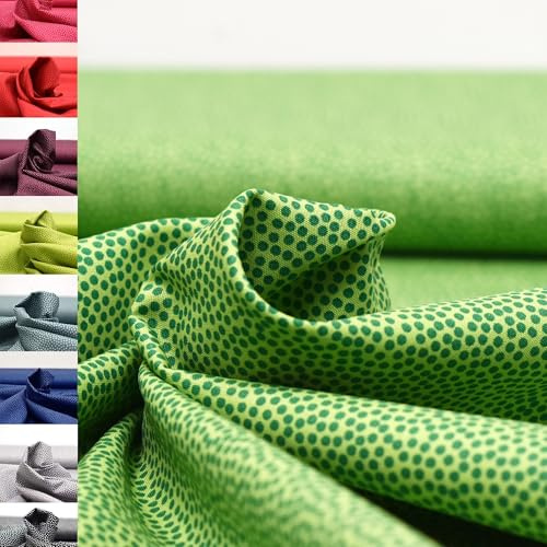 MAGAM-Stoffe Keno Tupfen Baumwollstoff Oeko-Tex Meterware 50cm (10. Grün)