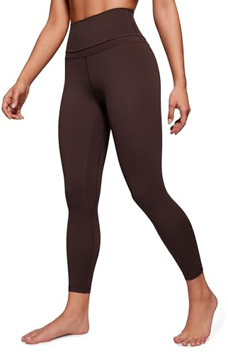 CRZ YOGA Women's Naked Feeling - 25 Inches High Waist Leggings Tight Yoga Pants Workout Gym Leggings Hot Fudge Brown 10