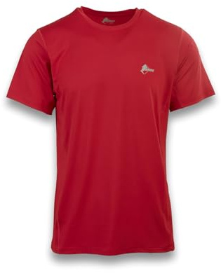 ANDE Campelli T-shirt för män – andningsbar teknisk tröja för utomhusaktiviteter, Röd, XL