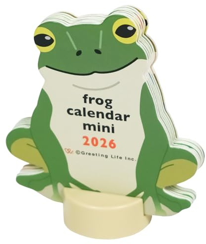 GreetingLife Mini Frog Desktop Calendar 2026, Animal Die Cut Series C-1708-ET