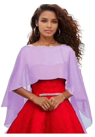 IKFGTJRE Coprispalle Chiffon Bolero Mantelle da sposa in chiffon, donna