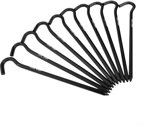Honseadek Hook Duty - Piquetas hexagonales para tienda de campaña al aire libre con toldos, estacas para tienda de campaña y senderismo, 10 unidades de aluminio y 18 cm de peso