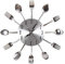 Gearmax® Einzigartige Aluminium Löffel Gabel Besteck Clock Küche Wanduhr (Silber)