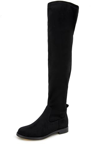 Kenneth Cole REACTION Women's Wind-y Over the Knee Stretch Boot, Black, 6 M US