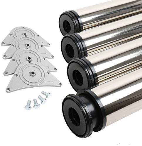 MS Beschläge® 4er Set Tischbeine Möbelfüße Tischstempel Höhe 710mm ø 80mm Edelstahl Optik