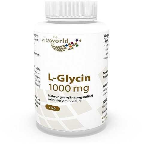 Vita World L-Glycine 1000mg 120 Capsules Made in Germany Amino Acid