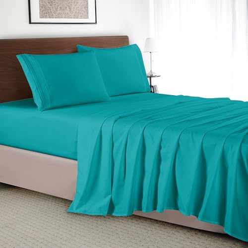 Elegant Comfort Juego de sábanas de lujo de 4 piezas, ropa de cama de lujo de 1500 hilos, microfibra de calidad egipcia, resistente a las arrugas, fresca y transpirable, fácil de ajustar, tamaño King,