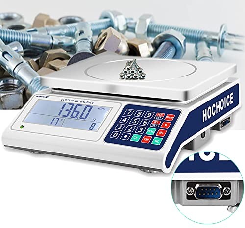 Hochoice Industrial Scale Counting Scale Precision Electronic Gram Scale Lab Industrial Counting and Weighing 66lb/0.0011lb-30kg / 0.5g Accuracy with RS232 Port for Connecting Computer or Printer