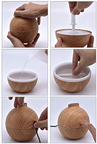 Umidificatore Ambiente Oli Essenziali, 130ml Mini LED USB Umidificatore, Diffusore Aromi Umidificatore Camera Da Letto Diffusore di oli essenziali, per casa di amici(Camel)