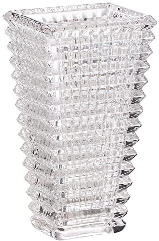 MCMCNCUIU Vase en Cristal pour Fleurs, Vase en Verre Transparent, Moderne, pour Salon, Chambre, Cuisine, Table à Manger, cheminée, Mariage, Grande Taille, 23 cm