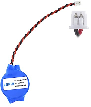 LeFix Batería CMOS para placa base Intel NUC y AsRock AM1H-ITX - Batería de respaldo para portátil BIOS RTC 3V CR 2032 Conector de batería Polaridad inversa