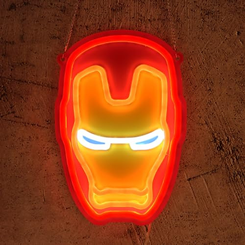 FRIFUN Gaming Neon Signs Iron-Man Neon Sign Anime Gamer LED Lights for Man Cave Wall Decor Bedroom Mar-vel Fans Gamer Teen Boys Party Gifts