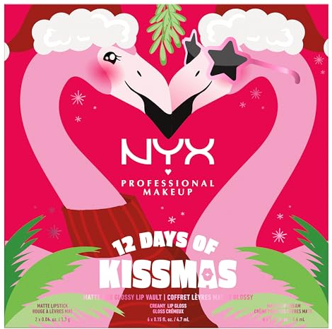 NYX Professional Makeup 12 Days of Kissmas Mini-Adventskalender, 12 Tage Lippen-Make-up mit festlichen Nuancen