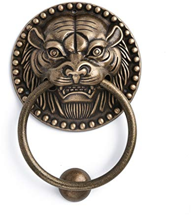 Türklopfer antik 1 stück 10 cm-20 cm große türgriff messingknöpfe Ring löwe tornocker wohnkultur Holz türhardware 369 (Color : 18cm)