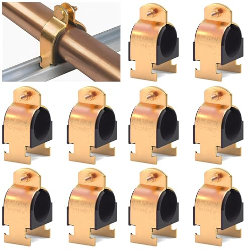 Pearwow 10 Pack Rubber Cushion Strut Clamp, Zinc-Plated for Mounting Copper, PEX, Gas, CVPC Pipes and Tubing - High Temperature Resistance (5/8 Inch OD)