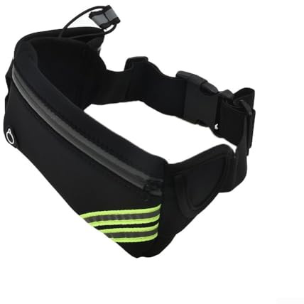 Riñonera para deportes al aire libre, cinturón de hidratación para correr, riñonera deportiva y ajustable, correa elástica (negro)