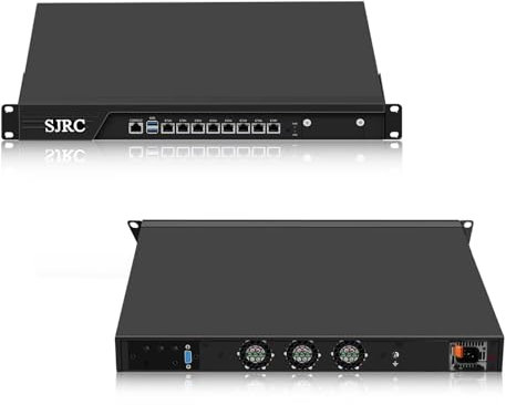 SJRC 19” Firewall Hardware Core i3 7100, LGA 1151, Rackmount 1U Router PC for VPN Server, 19 Inch Rack OPNsense Appliance with 8 x i226V 2.5GbE LAN, VGA, Barebone No RAM No SSD