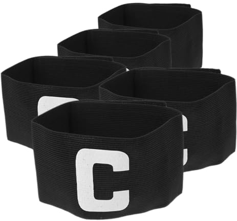 BESPORTBLE 5 St Fotbollskaptensarmband Kaptensarmband Kaptensband Vuxen Ungdomsarmband För Fotboll Basket Armband Fotbollsarmband Fotboll Kaptensarmband Svart Armband